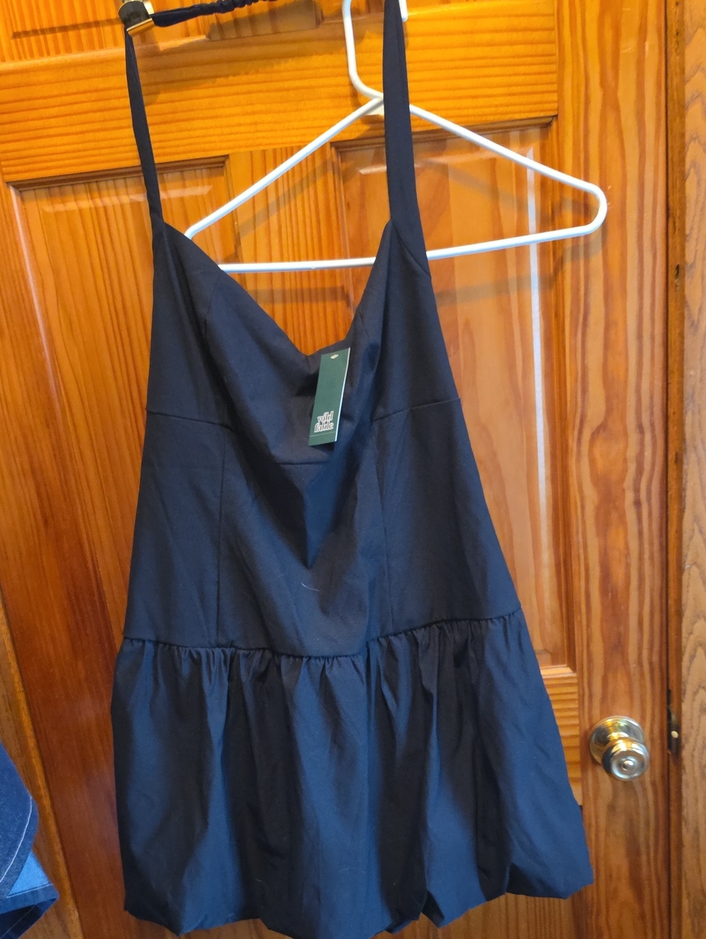 wild fable Black Sleeveless Mini Dress with Spaghetti Straps